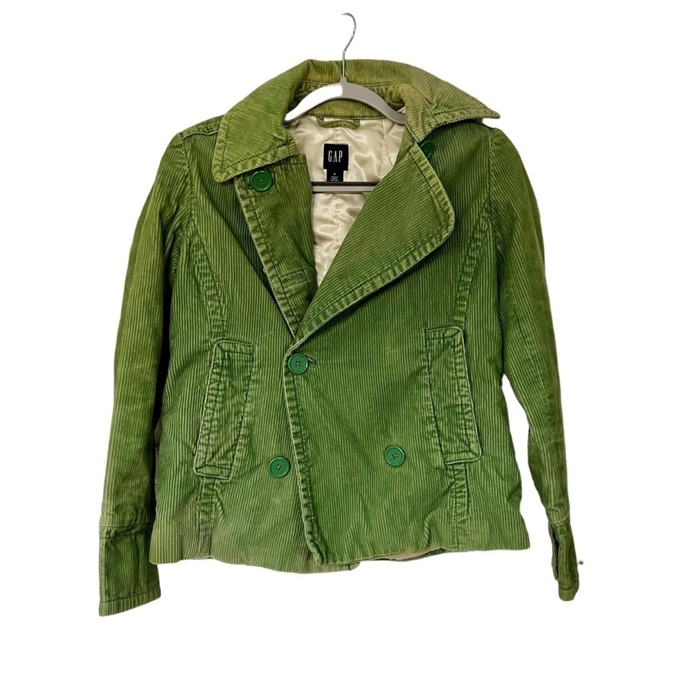 GAP Green Wide Wale Corduroy Cropped Peacoat​​​​​​